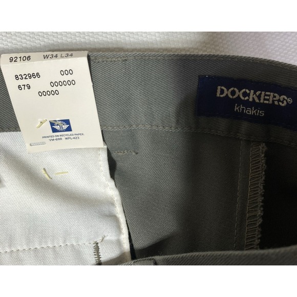 NWT Dockers‎ Classic Fit Khaki 34X34 Green No Wrinkle Twill  Pleated New - Picture 9 of 12
